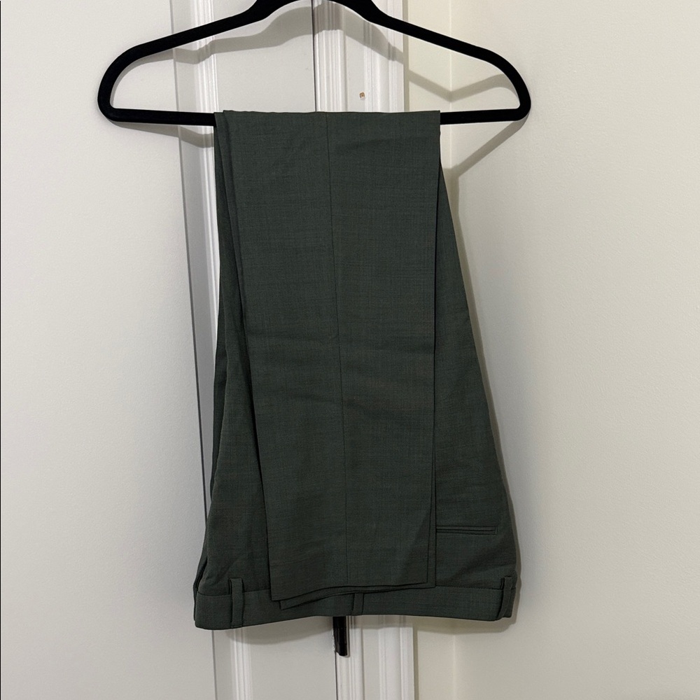 J. Crew Men's Olive Dress Pants Bowery Slim Fit W31 L32 100% Wool